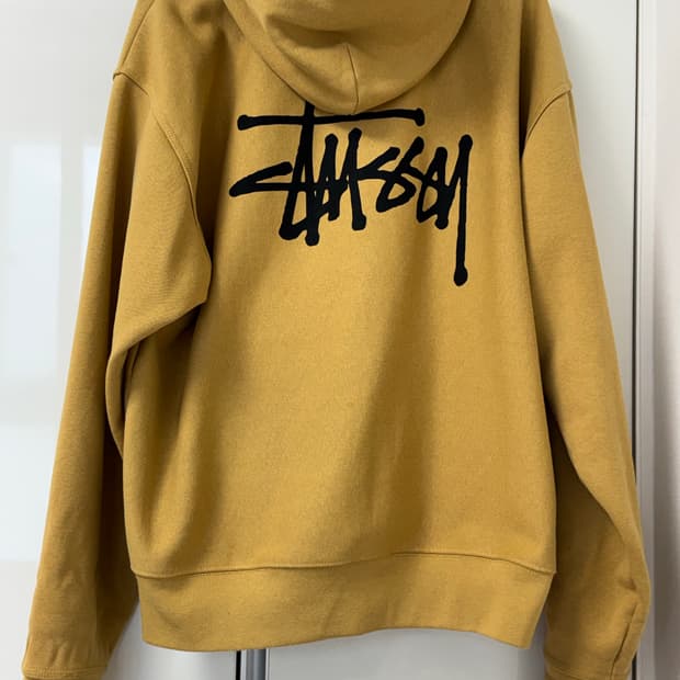 스투시 베이직 후드집업 머스타드 XL