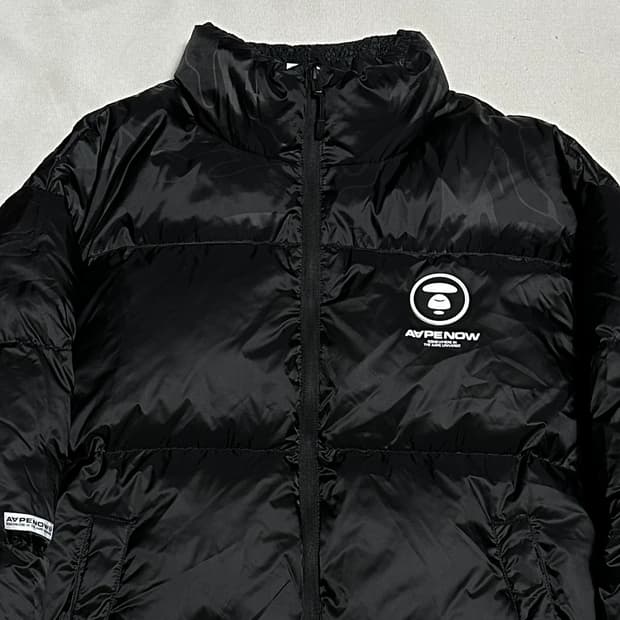 L BAPE 에이프 나우 블랙 다운 패딩