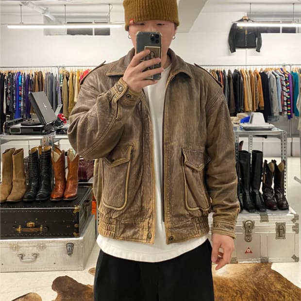 VTG hard faded G-1 leather jacket 