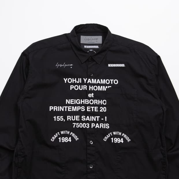 24FW 요지 야마모토 x 네이버후드 프린트 셔츠