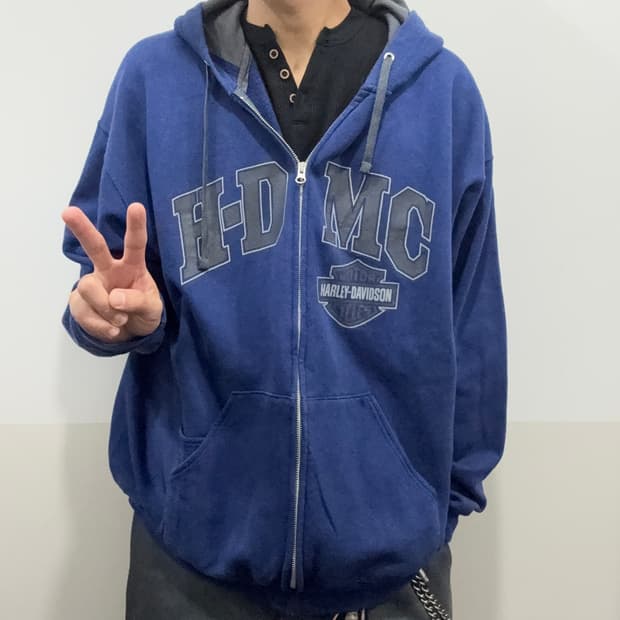 할리데이비슨 빅로고 후드집업