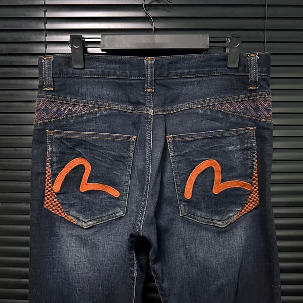 에비수 중청 데님 워싱 워시드 일자핏 30 청바지 에스닉 웨스턴 일본