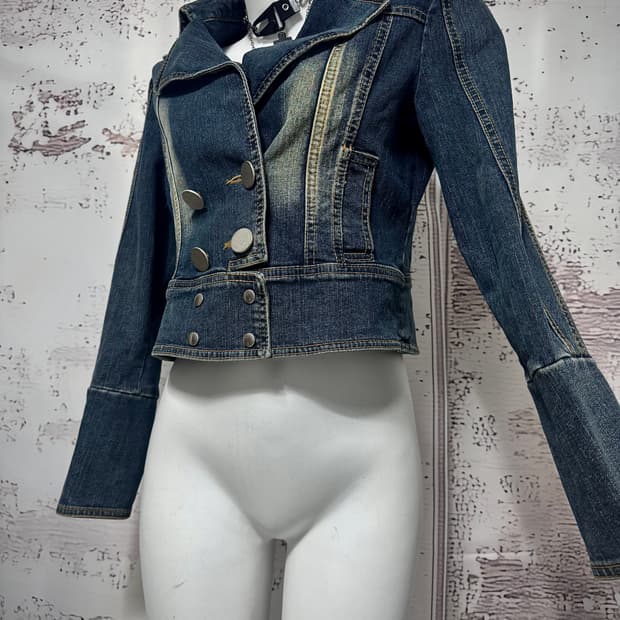 Collared Button-Up Denim Jacket