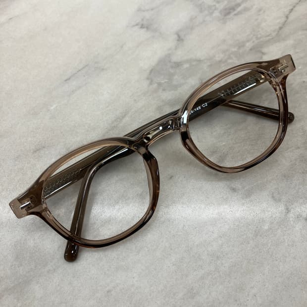 B84 DMN 투명 연카키 웰링턴 뿔테 안경128 