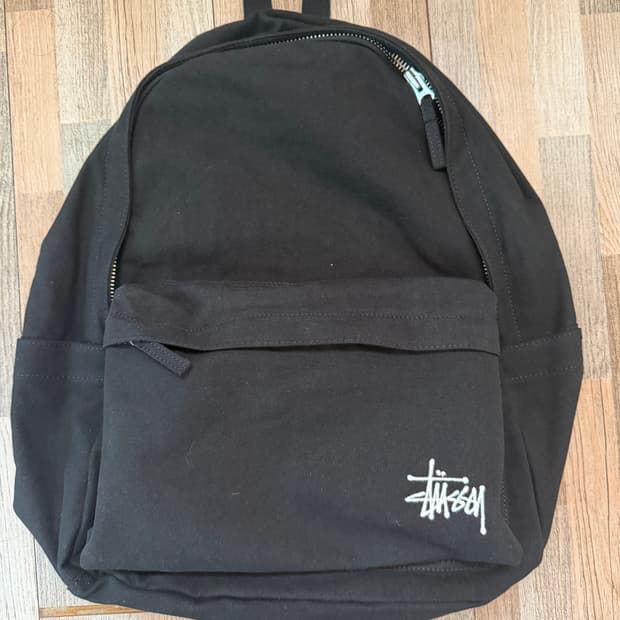 스투시 캔버스 백팩 워시드 블랙