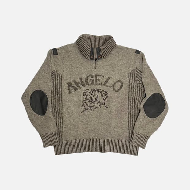 ANGELO GARDASUS 패치 반집업 니트