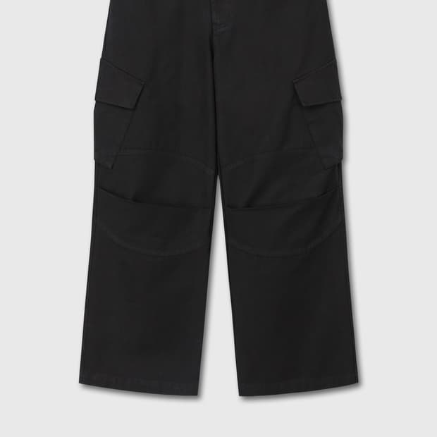 다이브인 워시드 베른 카고 팬츠 블랙 무민서