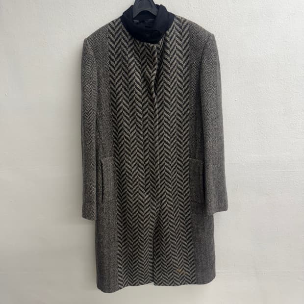 Made in 잉글랜드 아쿠아큐스텀 런던 헤링본 롱 코트 os