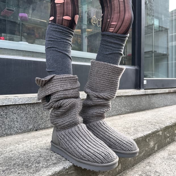 00s 그레이 니트 어그 카디 부츠