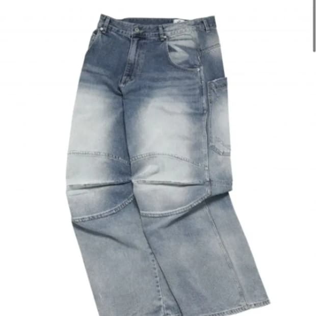 [M] MJD 3D KNEE DENIM PANTS BLUE