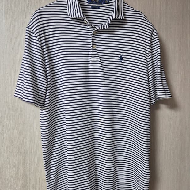 (정품) 폴로 랄프로렌 스트라이프 반팔 카라티 M