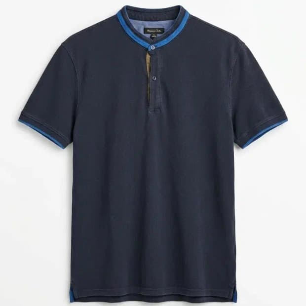 Massimo Dutti 네이비 헨리넥 반팔 XL