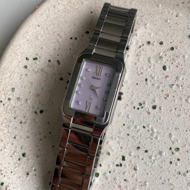 Seiko 세이코 lk 루키아 스퀘어 큐빅 쿼츠 퍼플