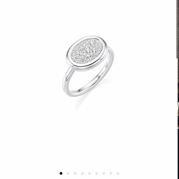 넘버링 #3605 파베 오벌 반지 실버