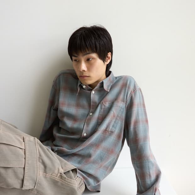 해칭룸 뮤지엄 오버다이드 셔츠 체크 빈티지