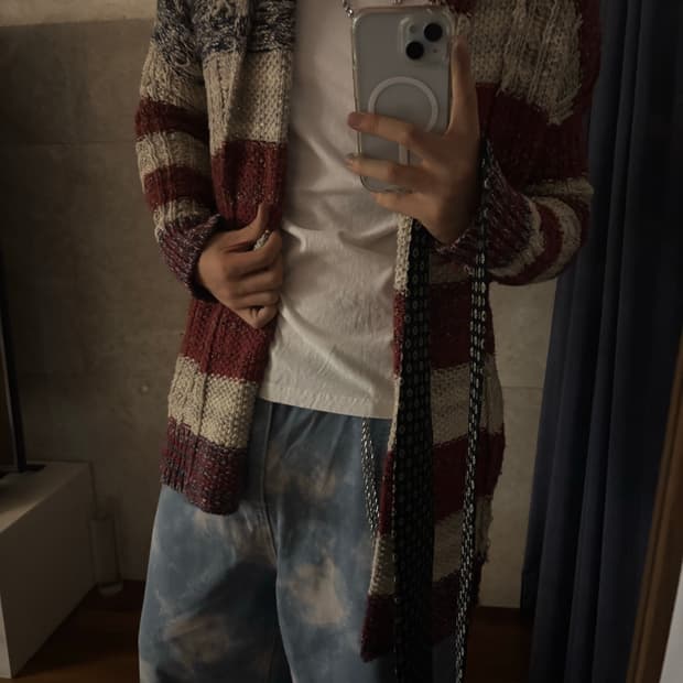 폴로 성조기 가디건