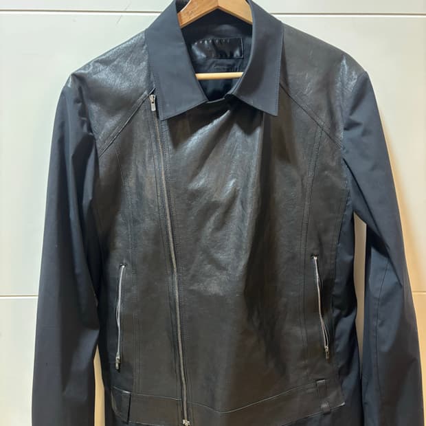 JuunJ램스킨 사선집업 셔츠자켓