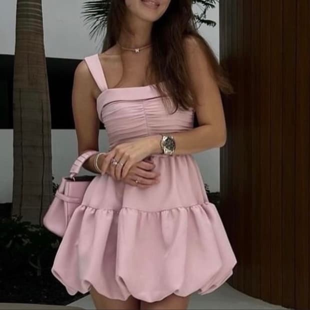 자라 핑크 벌룬 미니 원피스 새상품