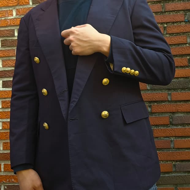 폴로랄프로렌 남성 울 금장 더블 자켓 M