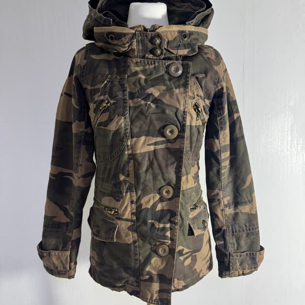 빈티지 보노 타입 멀티 포켓 카모 집업 자켓 y2k lgb goa