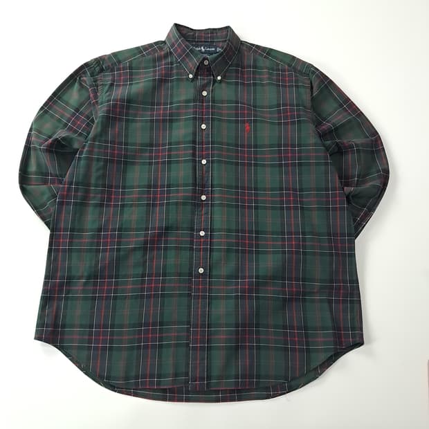 CK307 XL 폴로 90s 클래식 타탄체크 레드포니 셔츠