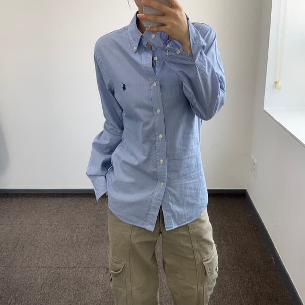 Polo 폴로 네이비 포니 블루 스트라이프 셔츠