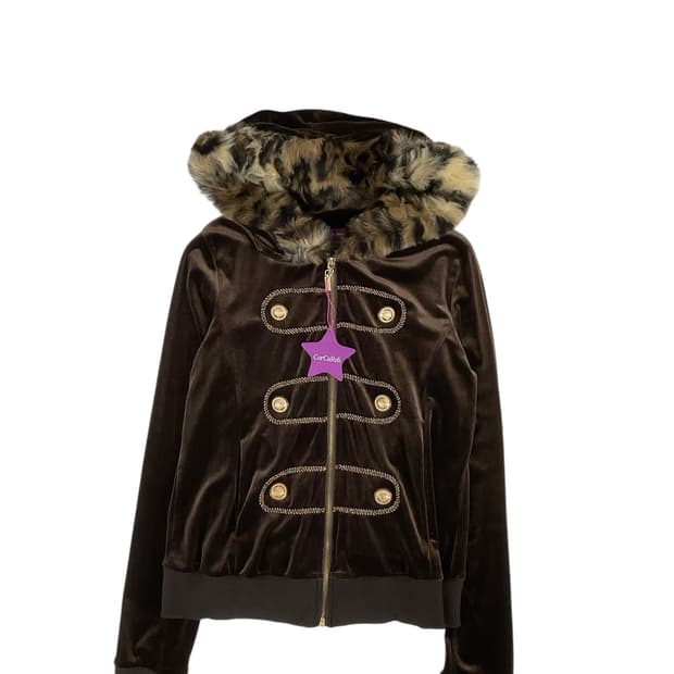 나폴레옹 벨벳 호피 브라운 후드집업 (m)