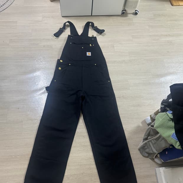 칼하트 블랙 오버롤멜빵바지 