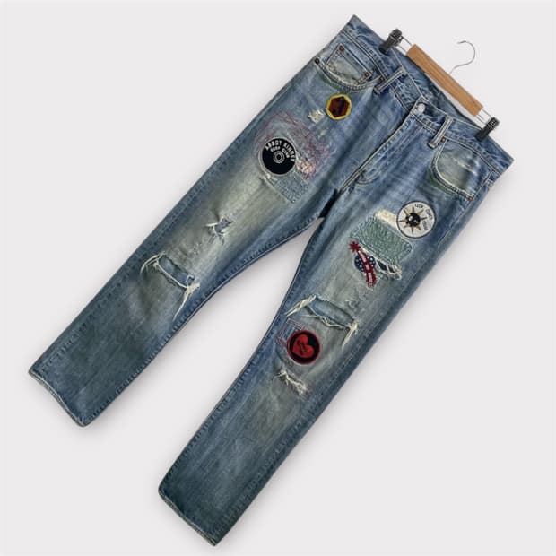 리바이스 513 패치워크 데님 팬츠 -32사이즈