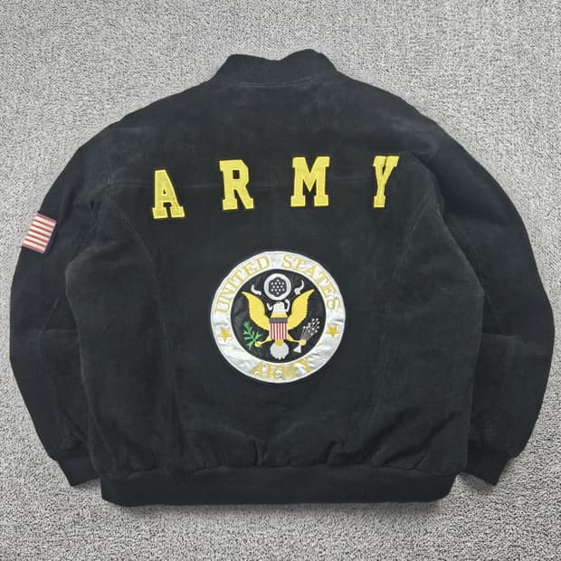 USA 레더 스웨이드 US ARMY 바시티 자켓 (3XL) / 10480