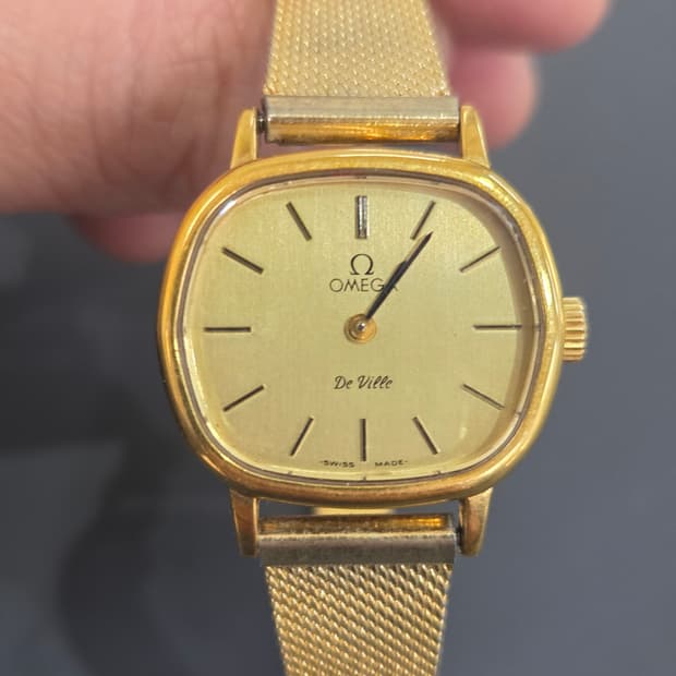 오메가 육각 드빌 빈티지 금장시계 *핸드와인딩*
