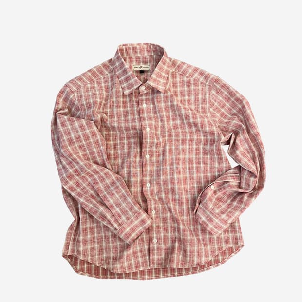 [2] 아오이로 크롭 체크 셔츠 베리 파르페