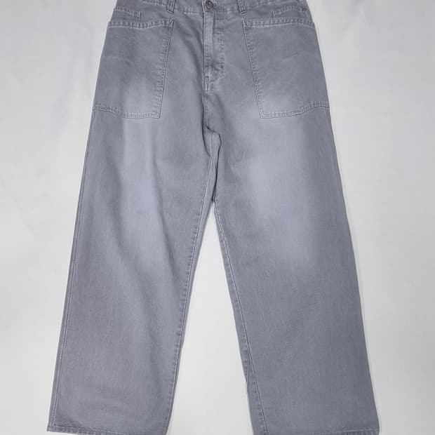 폴리테루 코튼 퍼티그 미드그레이 팬츠 2size _ 남성