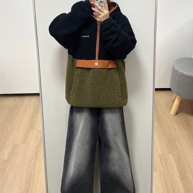 르꼬끄 아노락 양털 뽀글이 후리스 자켓