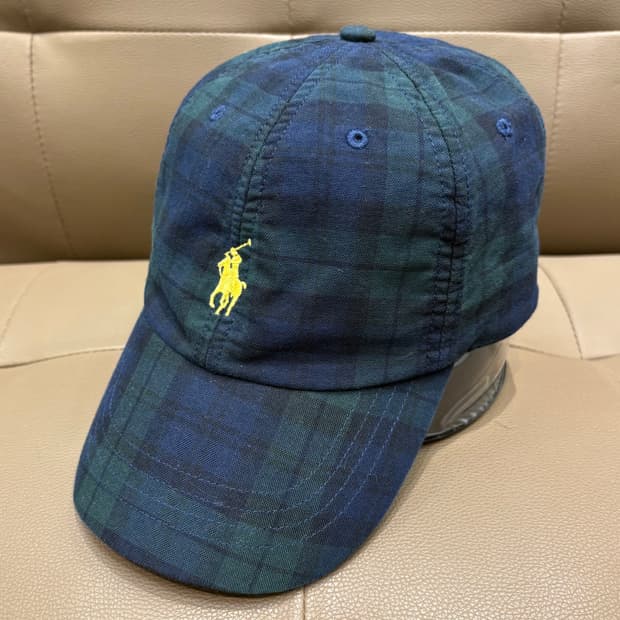 폴로 랄프로렌 체크 자수 볼캡