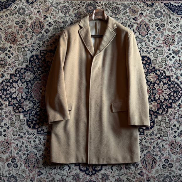 질샌더 카멜 체스터필드 코트 남성100