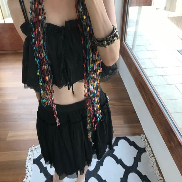 Multicolor Mesh Scarf
