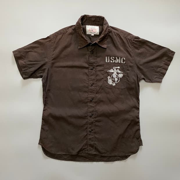 (L)Avirex 아비렉스 USMC 코튼리넨 셔츠