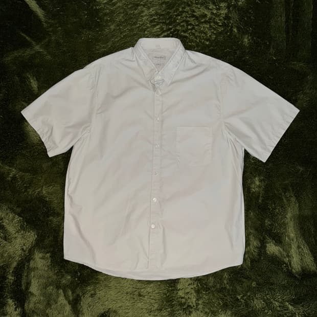 [XL] steven alan 스티븐 알란 리버스 심 반팔 셔츠 그레이
