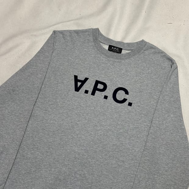 XL 아페쎄 APC 로고 그레이 맨투맨