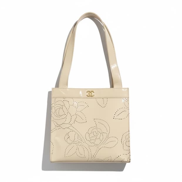 샤넬 정품 까멜리아 페이던트 빈티지 토트백