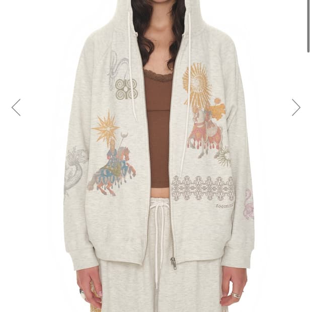 투머치택스 타로 와플 후드집업 아이보리 OS