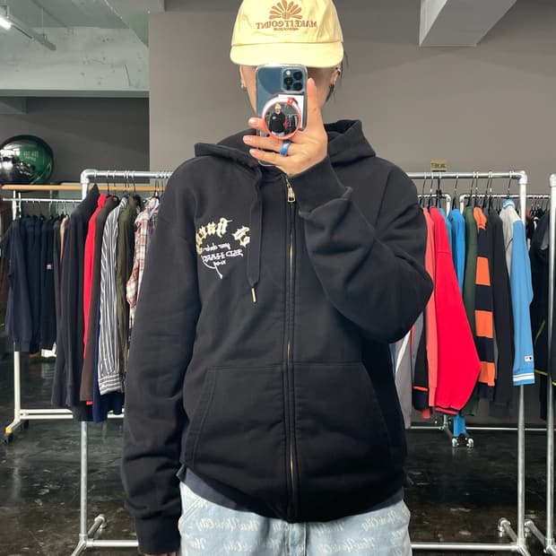 Ed Hardy 타이거 로고 후드 집업 자켓