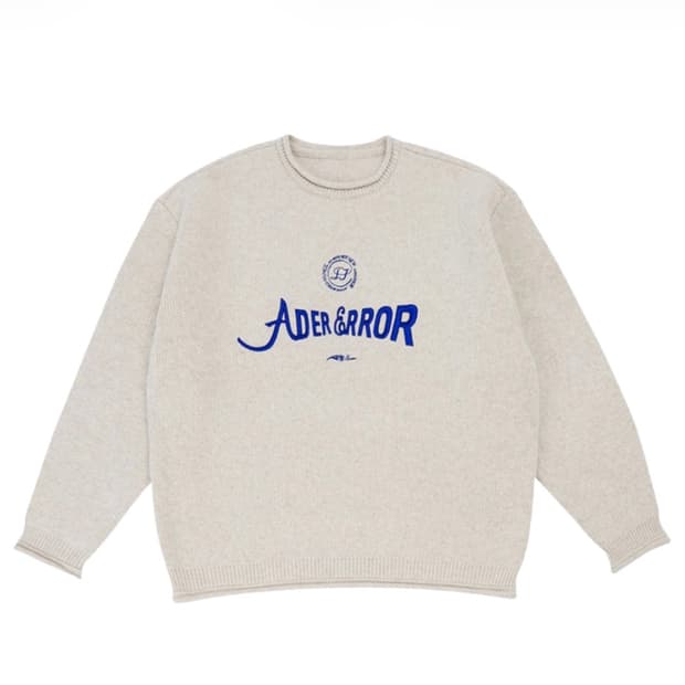 [3]아더에러 베리프 로고 니트 아이보리