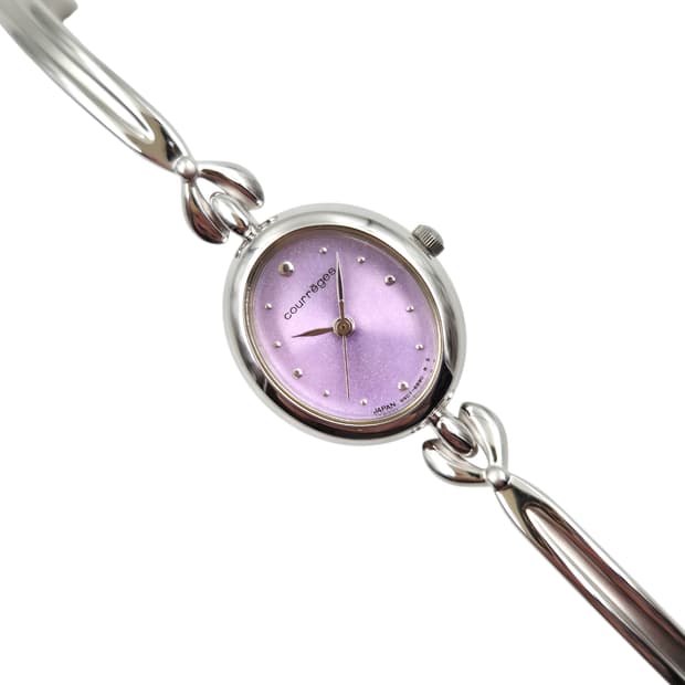 90s 한정 꾸레쥬 스페이스 에이지 핑크 오발 시계