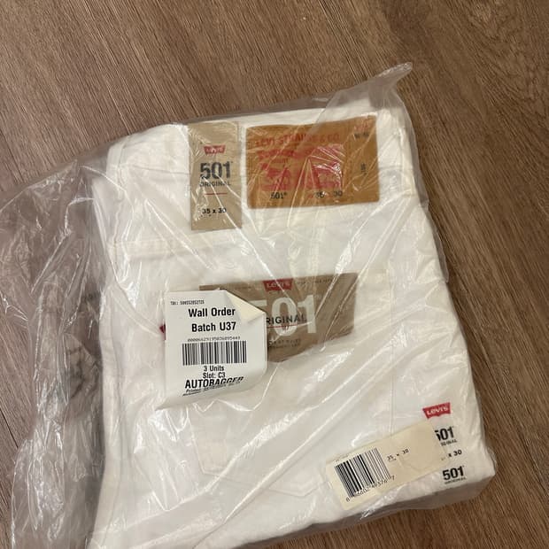 리바이스 501 화이트 진 35x30