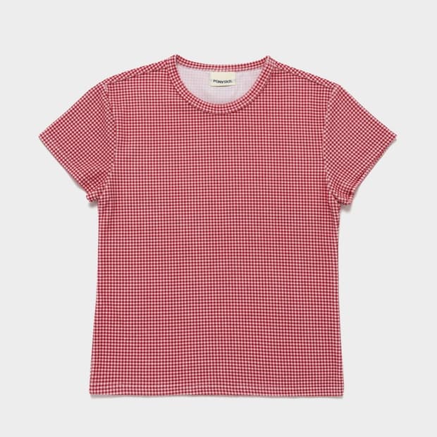 포니테일 lola 체크 티셔츠