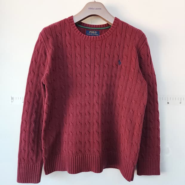 폴로 랄프로렌 케이블 니트 버건디