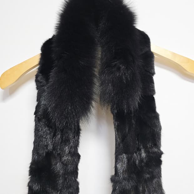 닥스 밍크 폭스블랙  퍼 목도리