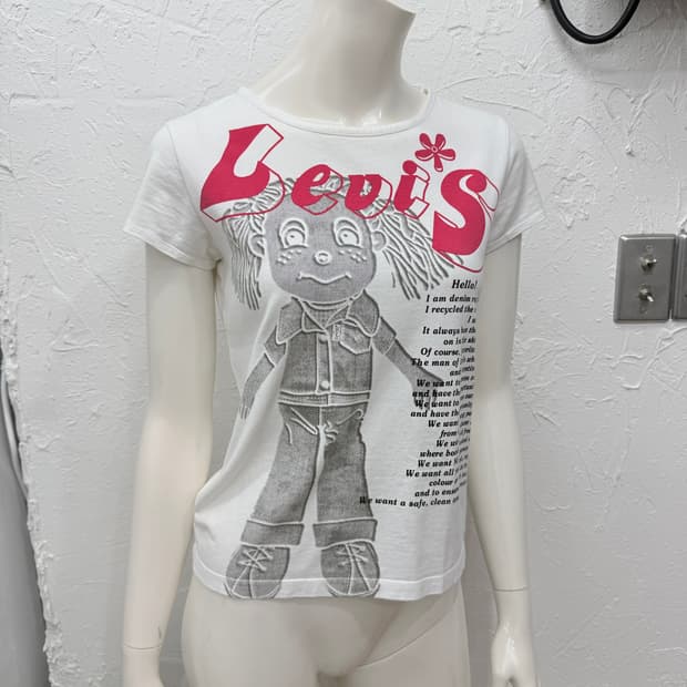 빈티지 리바이스 래그돌 프린팅 반팔 티셔츠